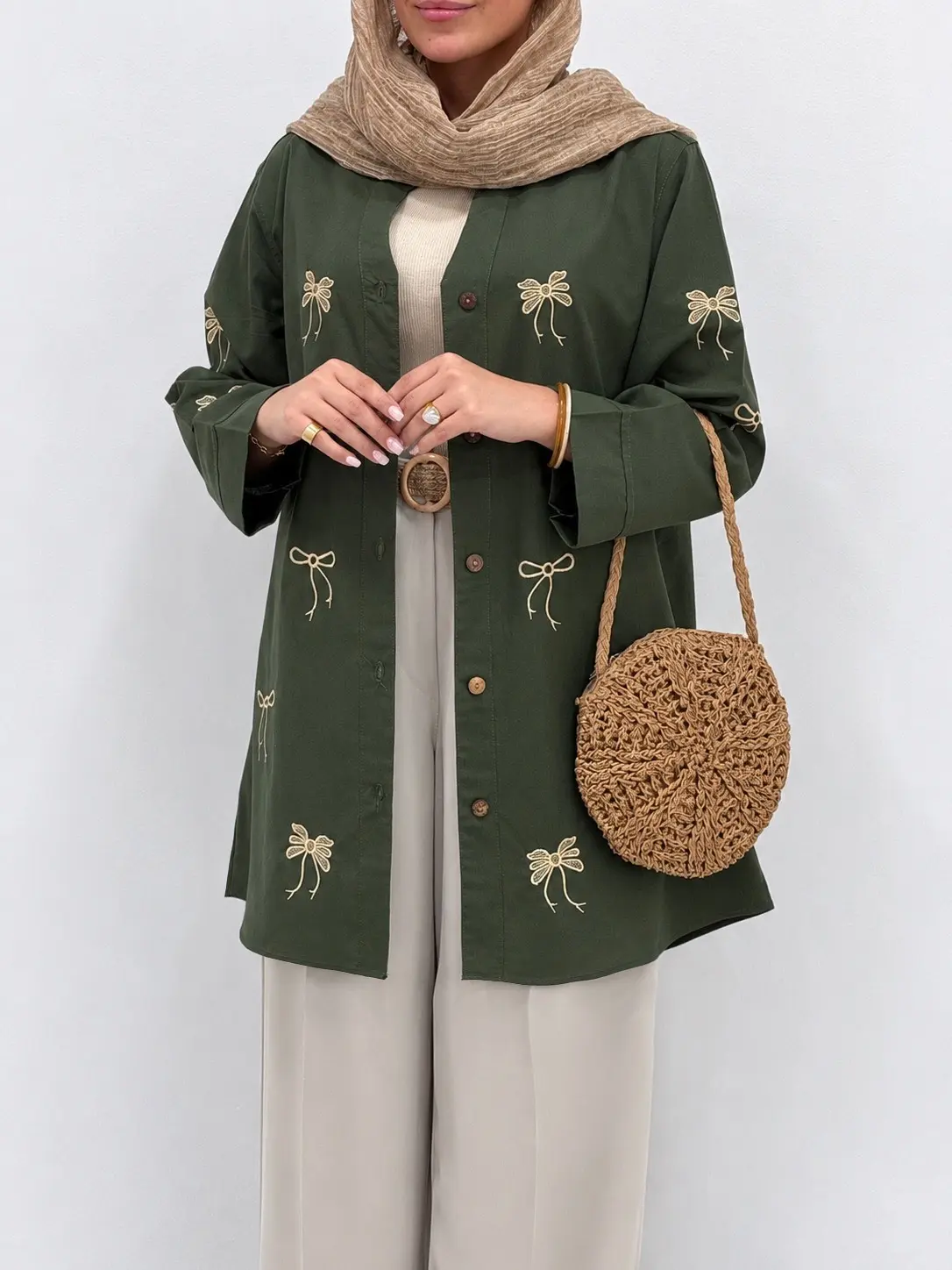 مانتو لینن گلدوزی چیدا
